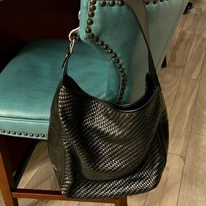 Black and silver large  women’s shoulder bag